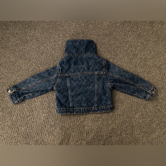 girls denim jacket 3T toddler Old Navy Kids Heart Patterned Blue Jean Jacket - Picture 11 of 16